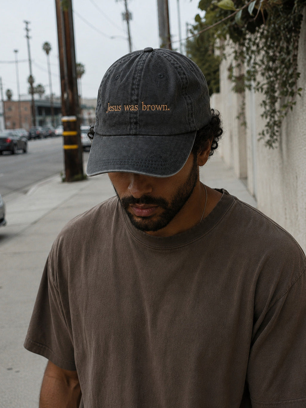 Black dad hat front