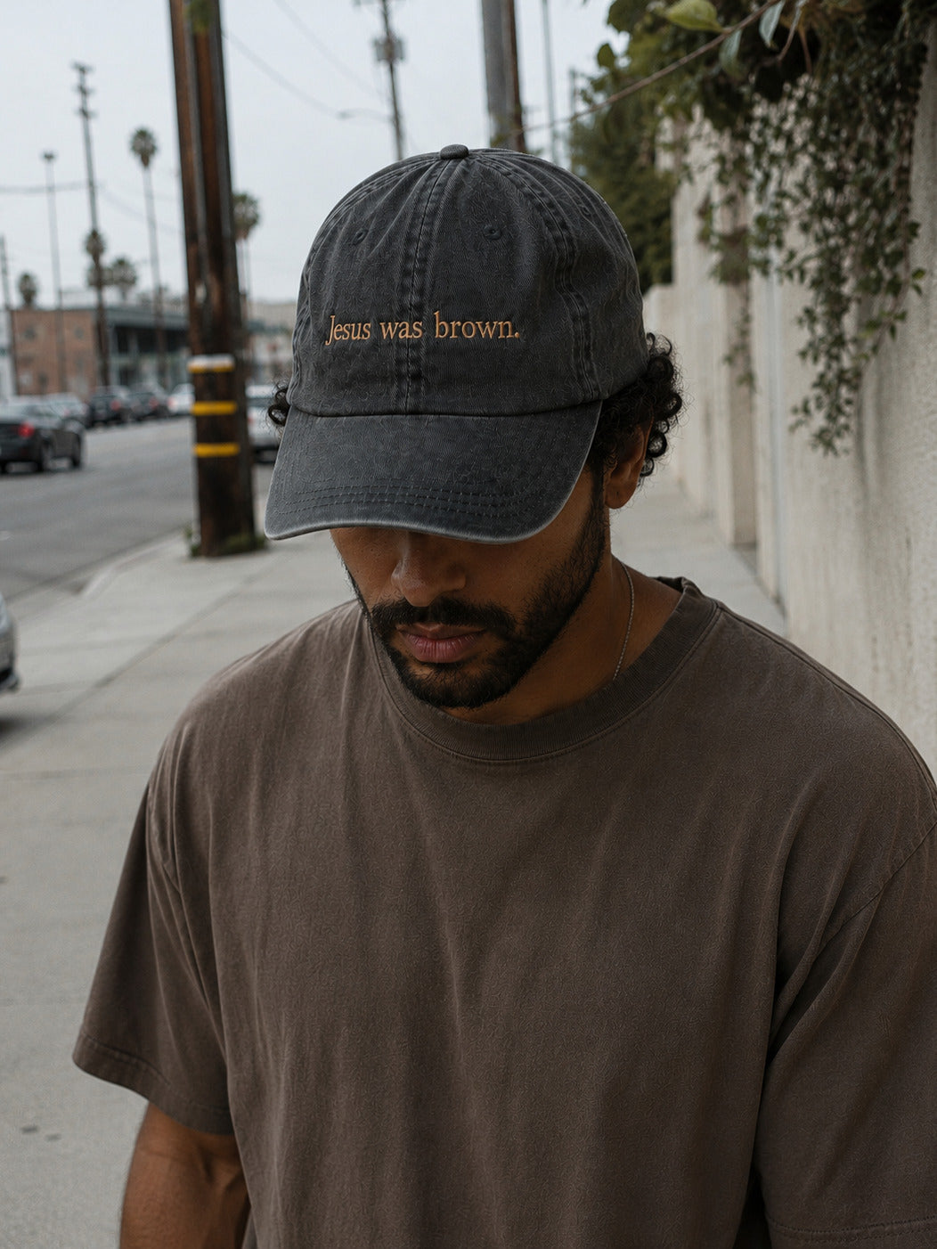 Black dad hat front